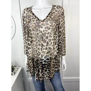 Cute Animal Print Sheer Top Size S